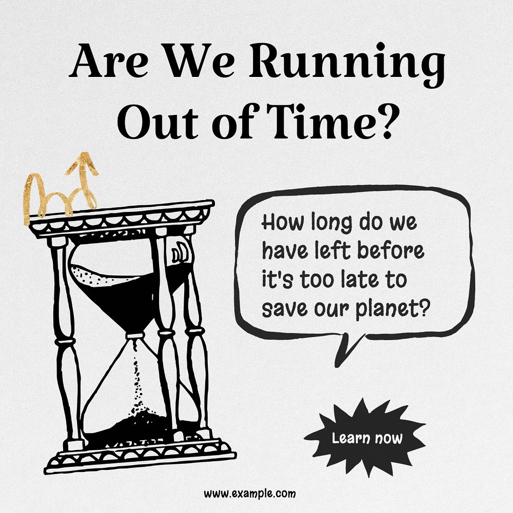 Save our planet Instagram post template, editable text