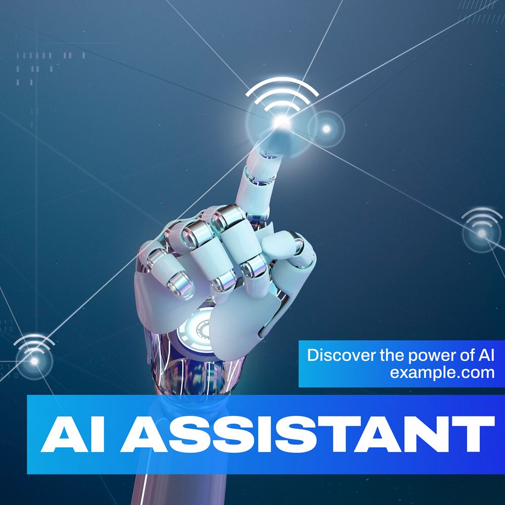 AI assistant Instagram post template, editable text