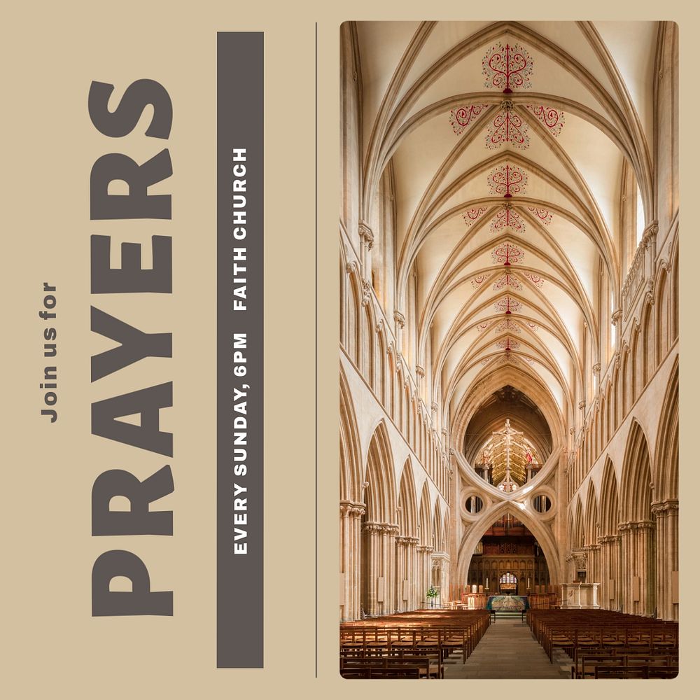 Prayers Instagram post template, editable text