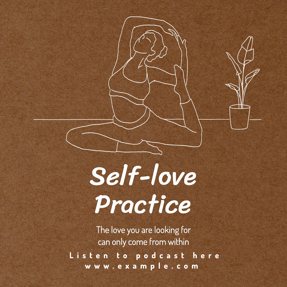Self-love practice Instagram post template, editable text