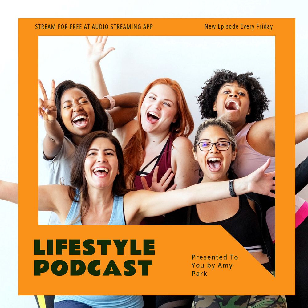 Lifestyle podcast Instagram post template, editable text