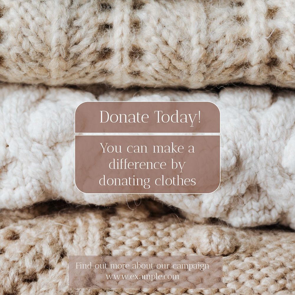 Donate clothes Facebook post template, editable design