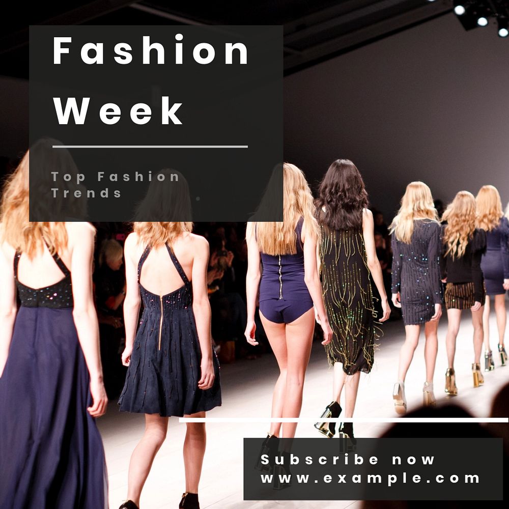 Fashion week Facebook post template, editable design