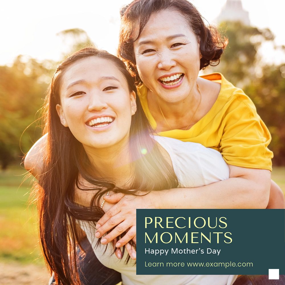 Happy mother's day post template, editable social media design