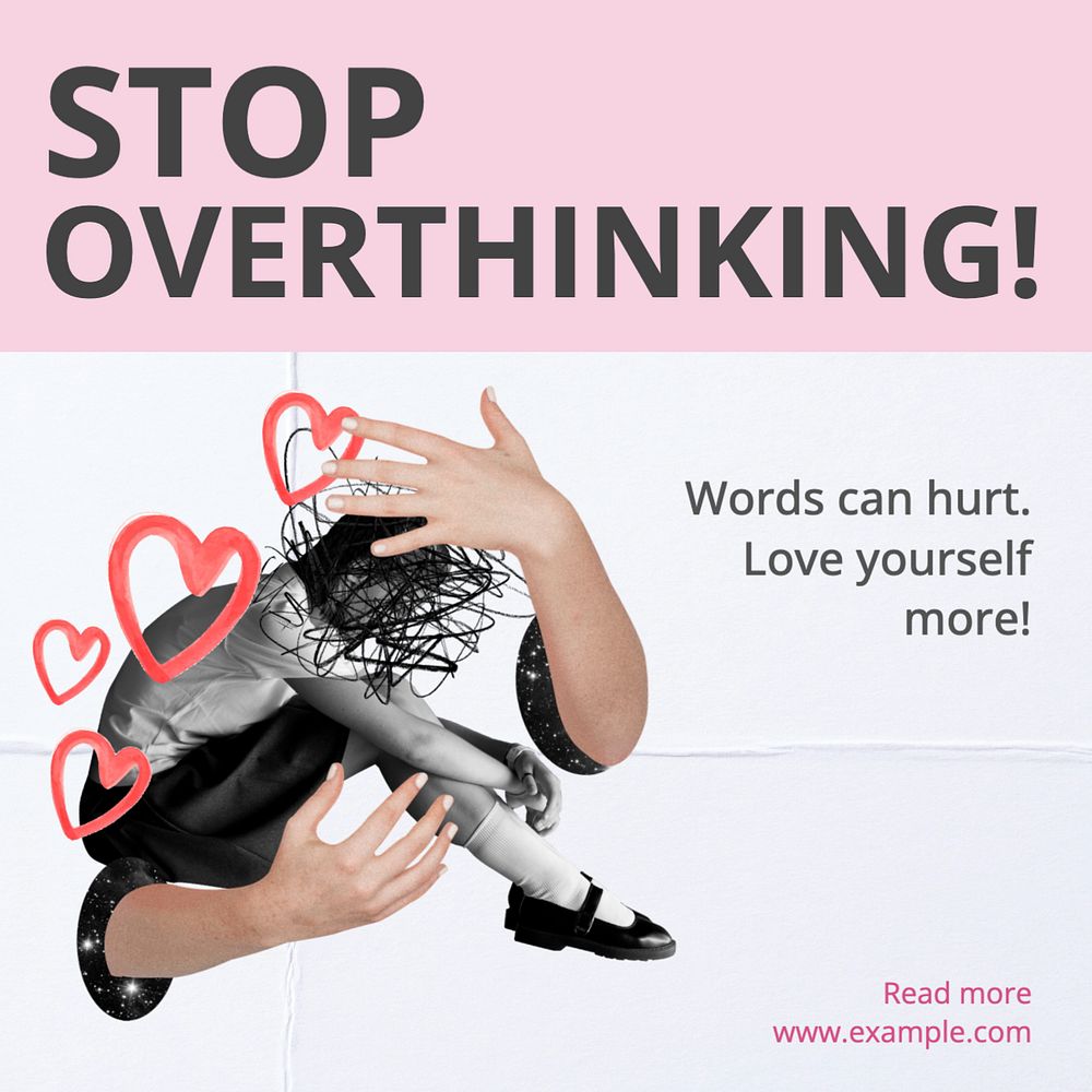 Stop overthinking Instagram post template, editable text