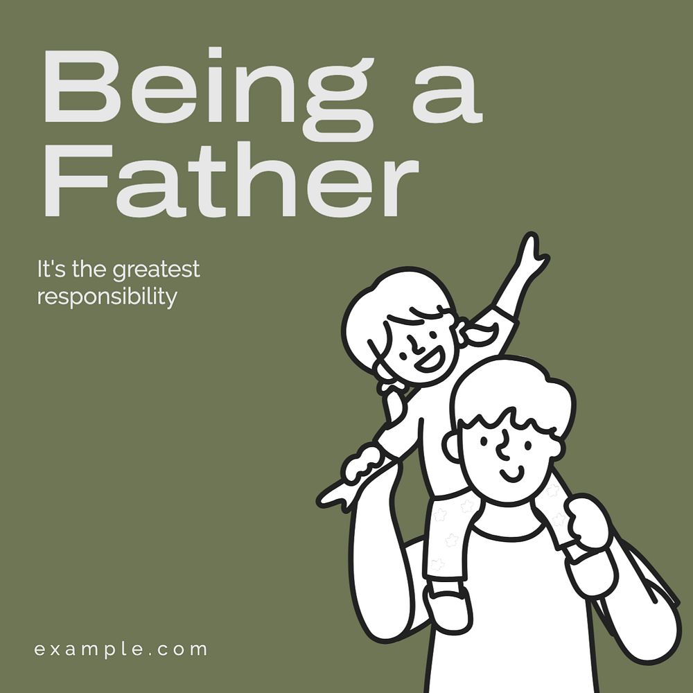 Being a dad Instagram post template, editable text