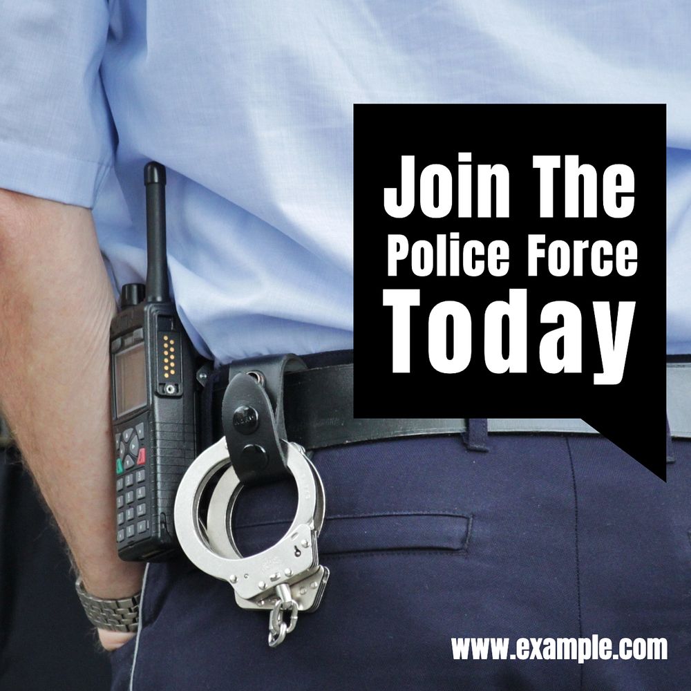 Police force Instagram post template, | Premium Editable Template ...