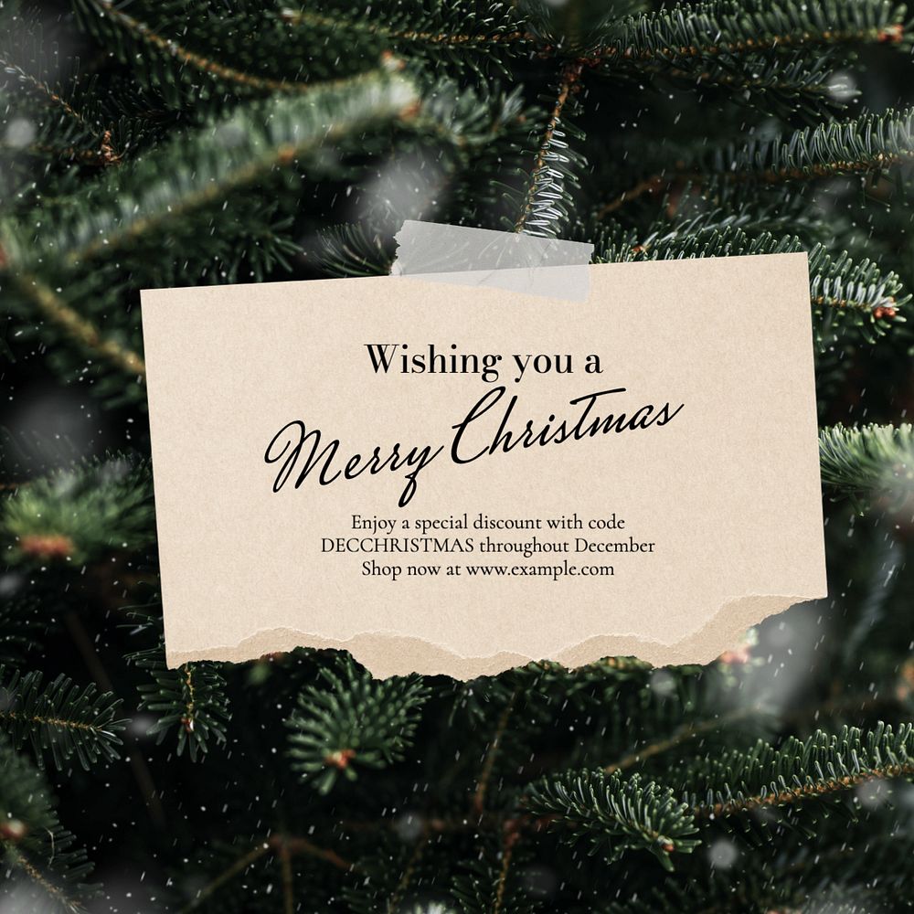 Christmas promo Instagram post template, editable text