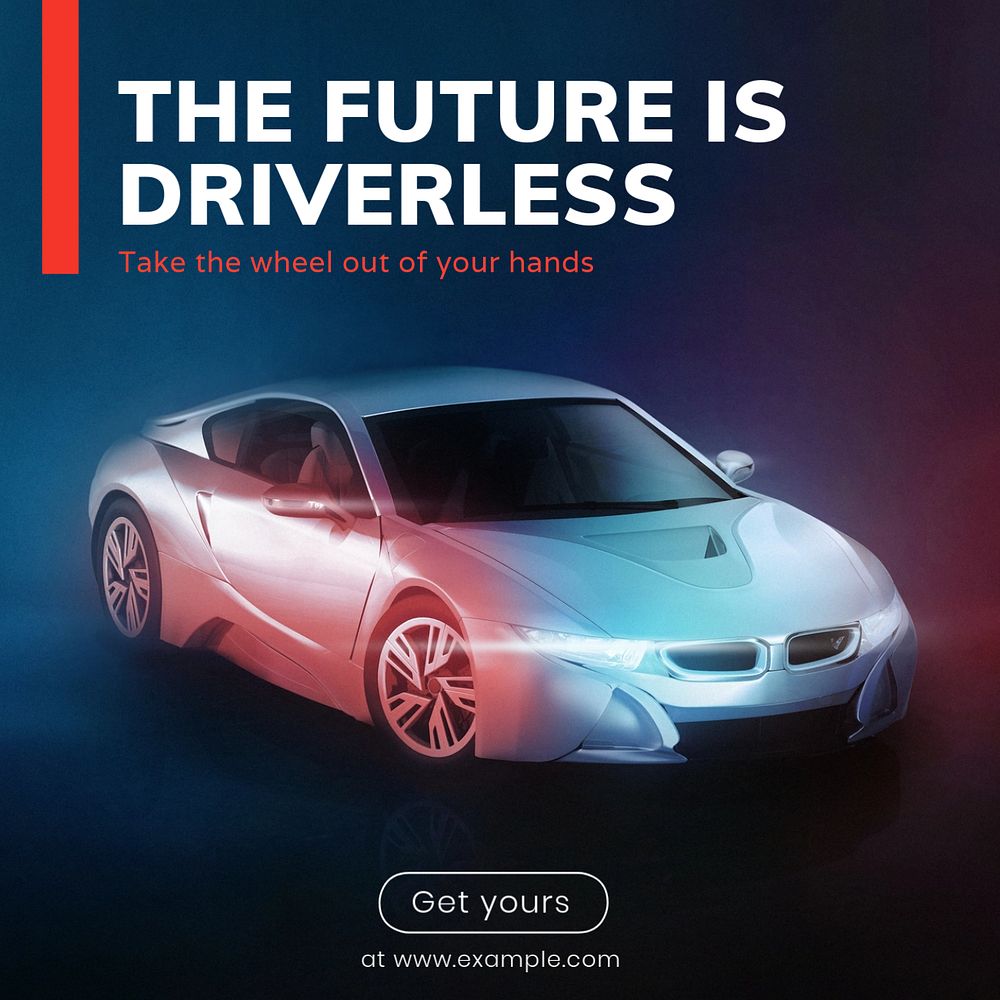 Driverless cars Instagram post template, editable text