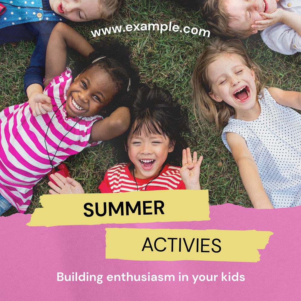 Summer activities Instagram post template, editable text