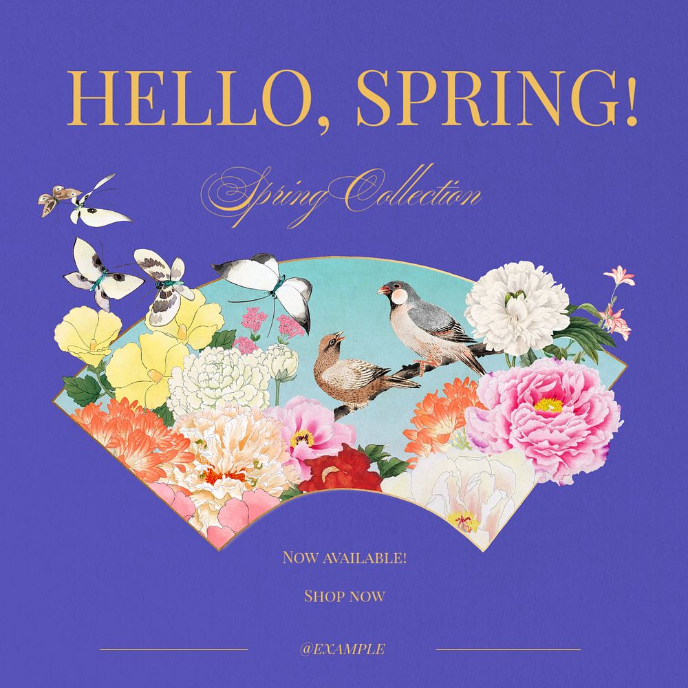 Spring collection Instagram post template, editable text