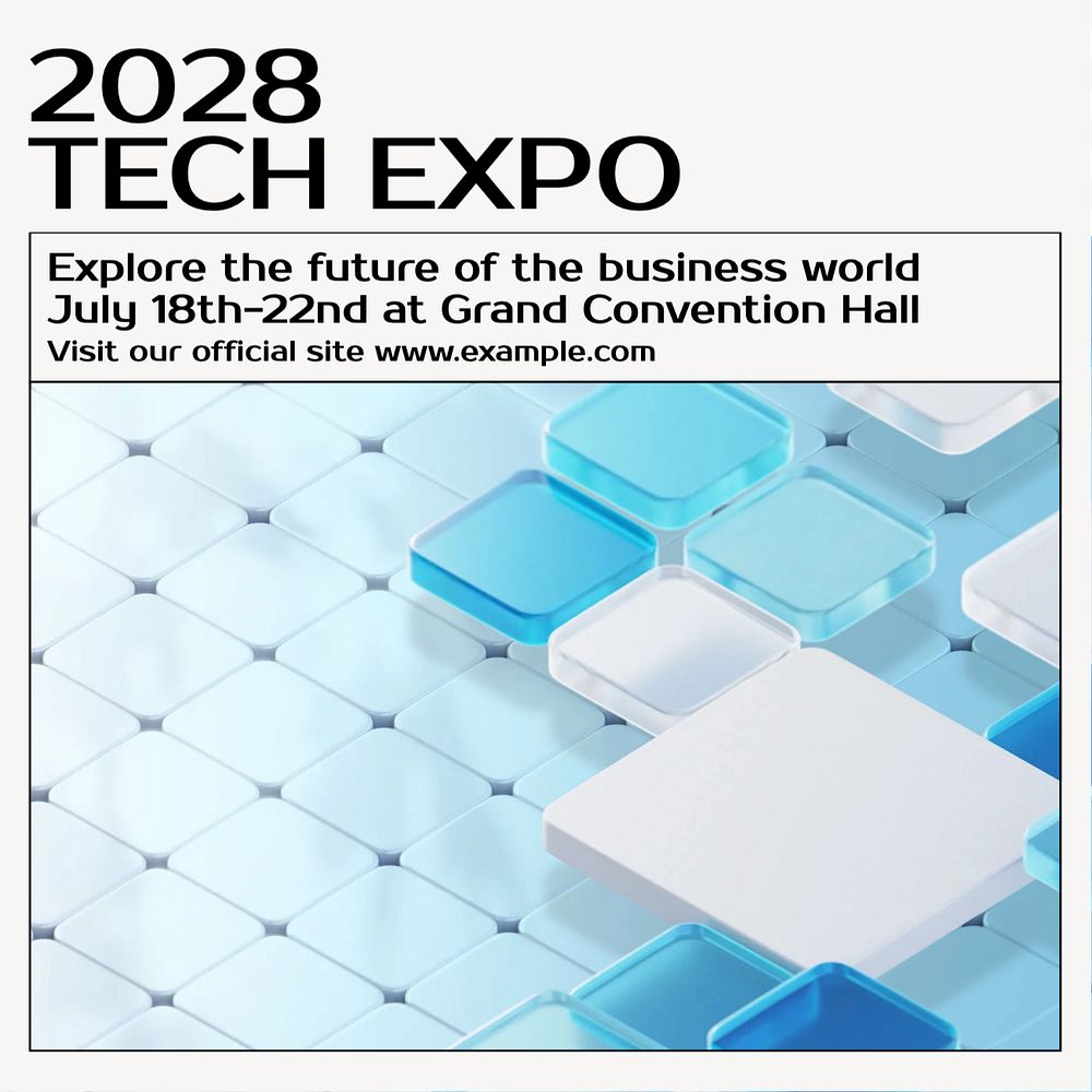 Tech expo Instagram post template, editable text