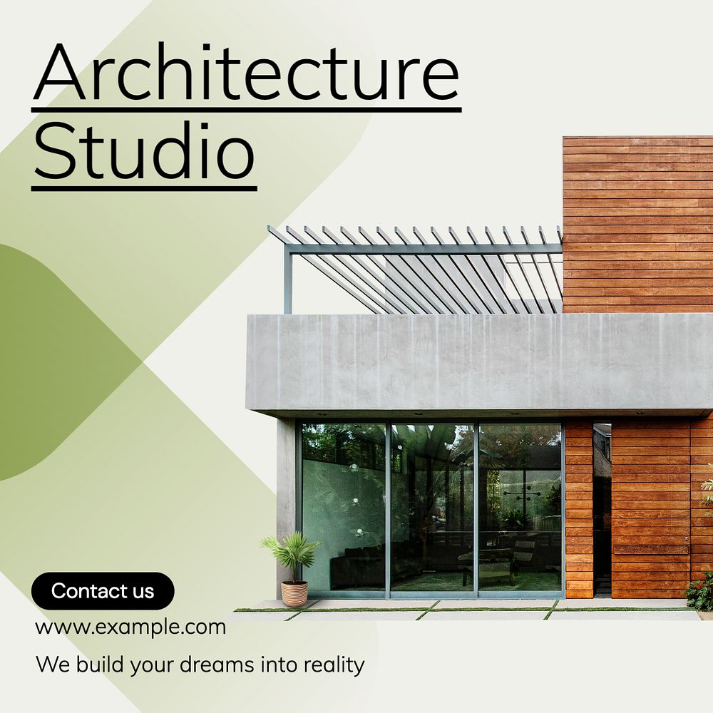 Architecture studio Instagram post template, editable text