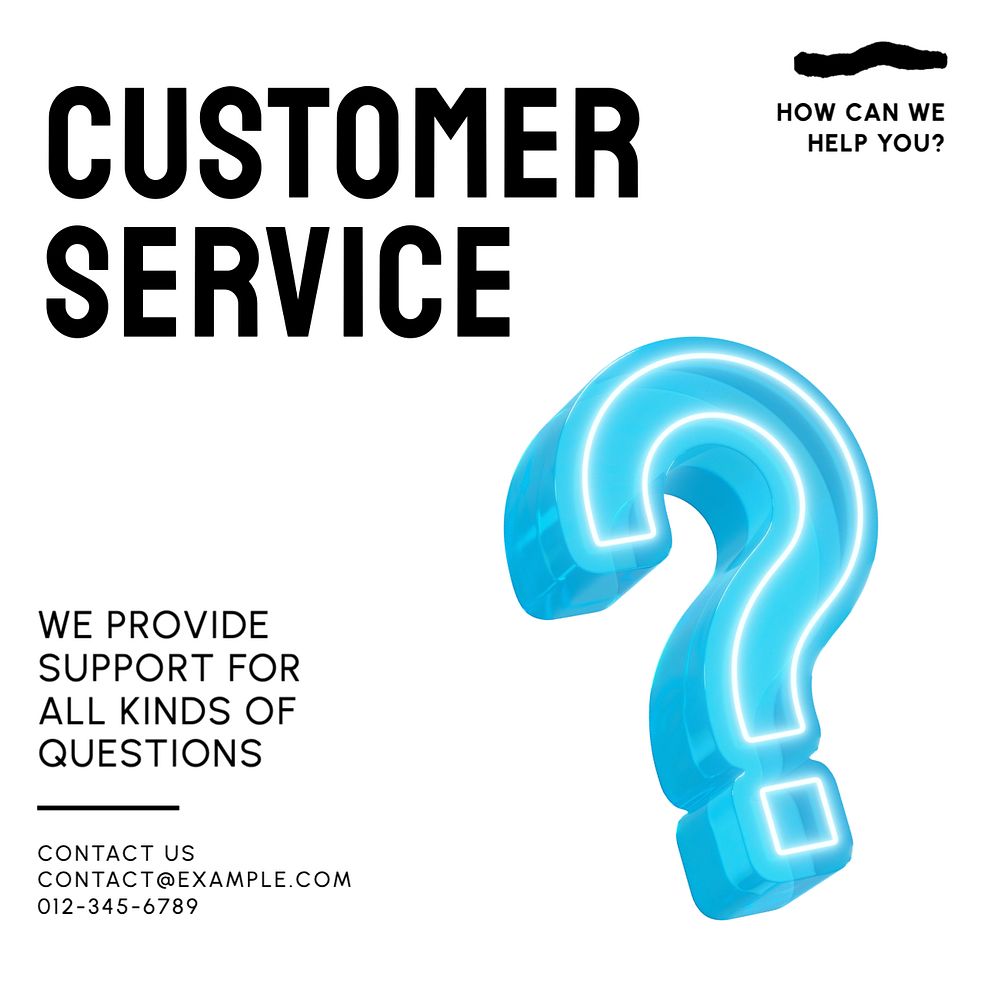 Customer service Instagram post template, editable text