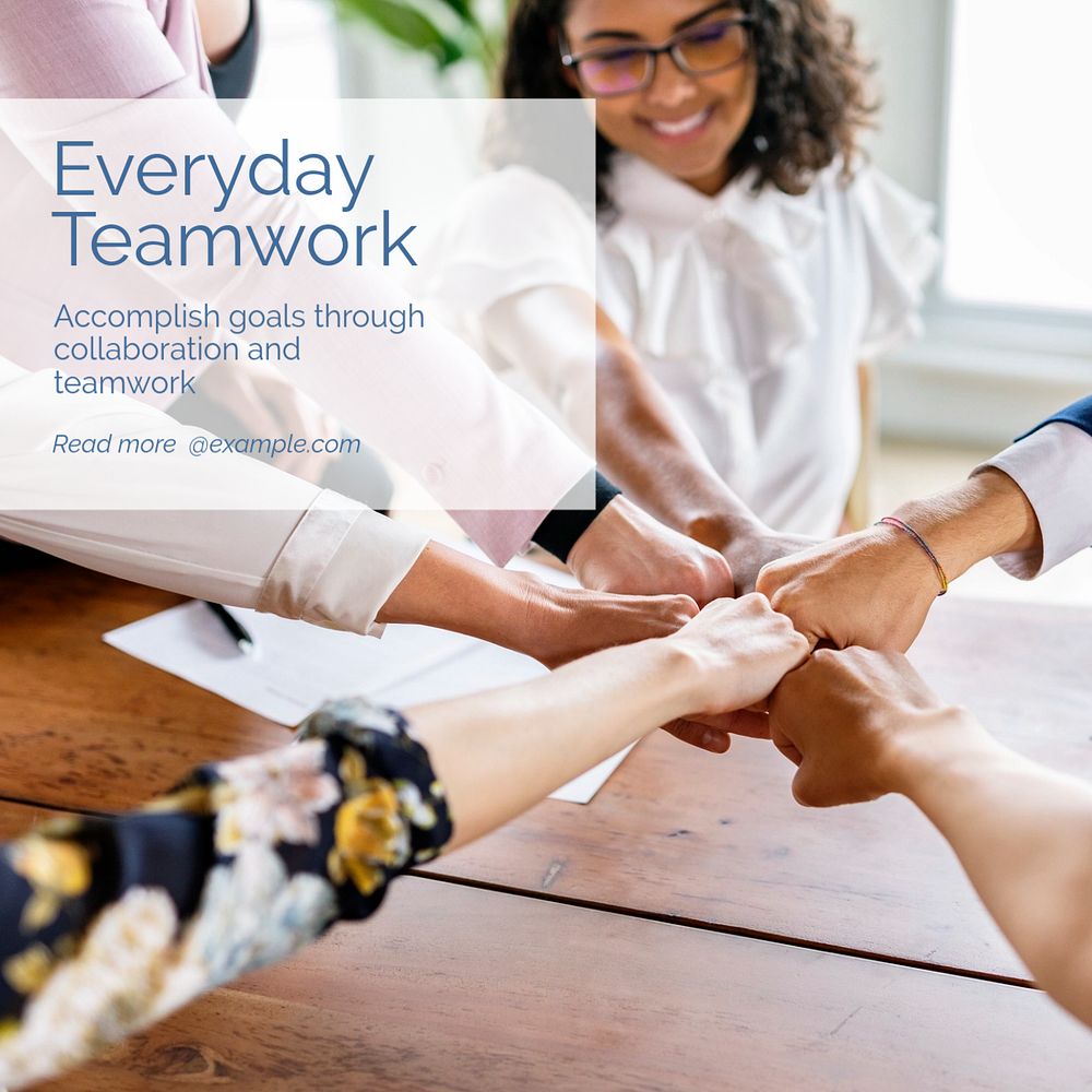 Teamwork Instagram post template, editable text