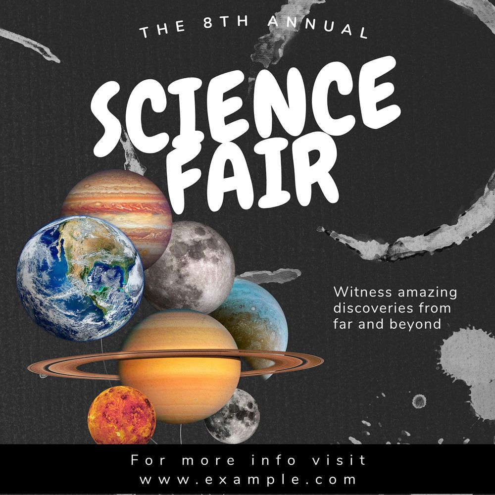 Science fair Facebook post template, editable design