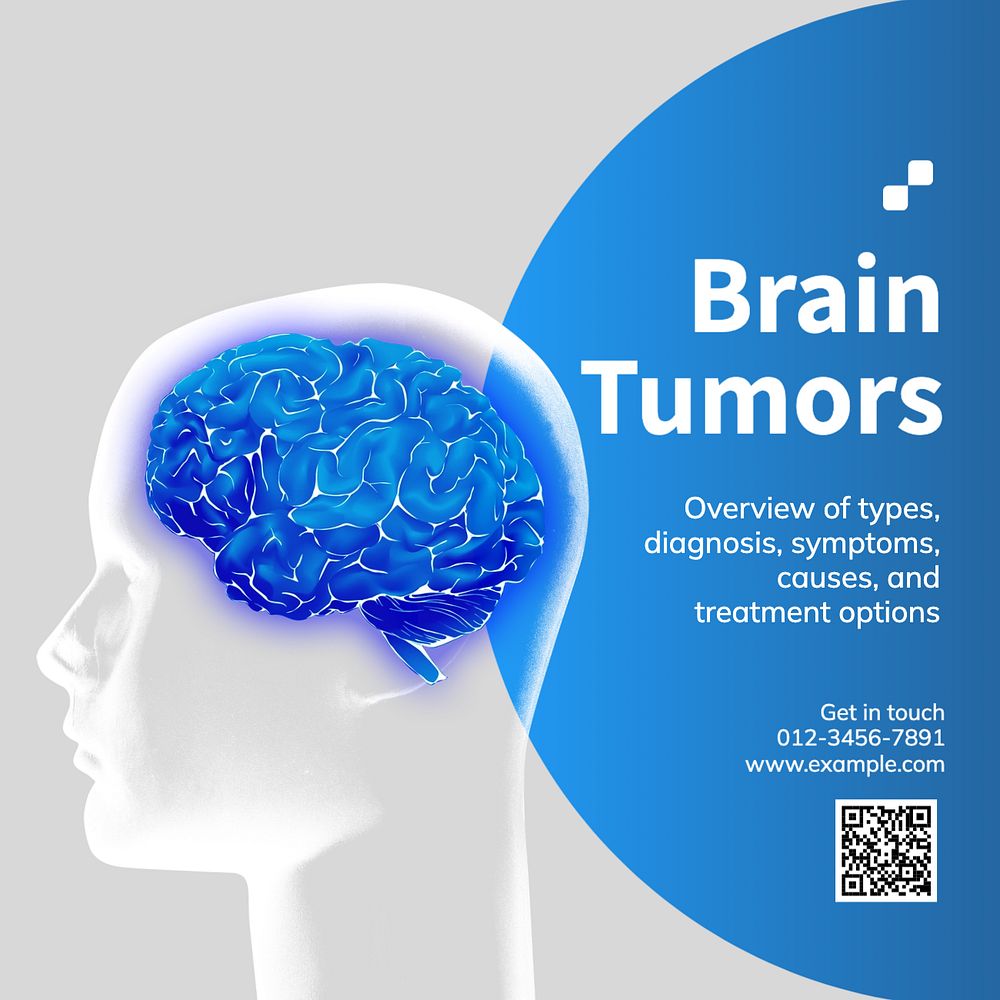 Brain tumors Instagram post template, editable text