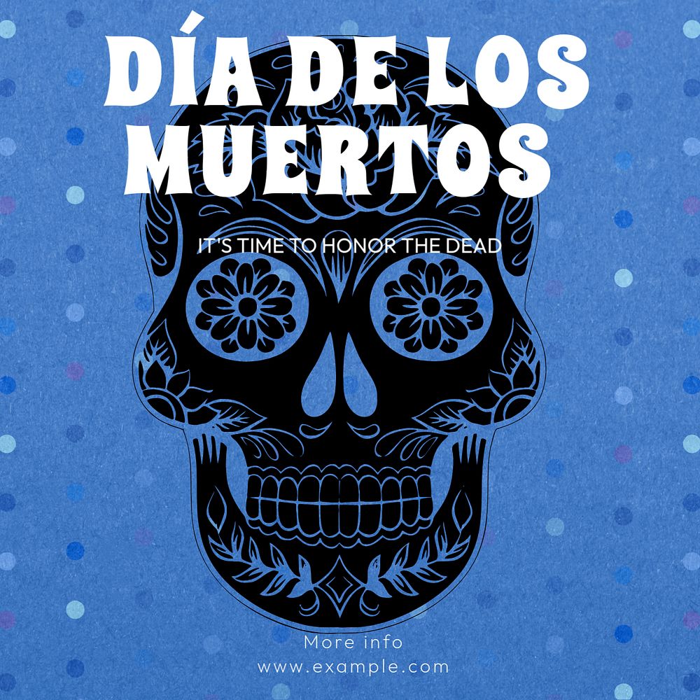 Day of the dead  Instagram post template, editable text