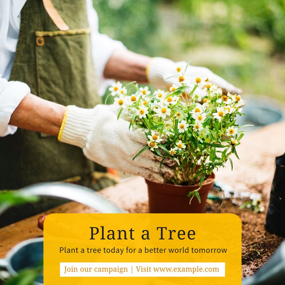 Plant a tree Instagram post template, editable text