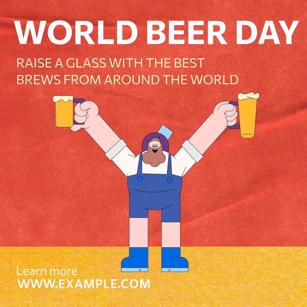 World beer day Instagram post template, editable text