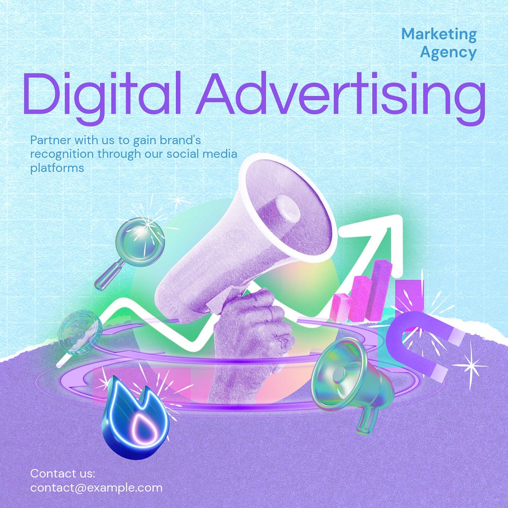 Digital ads  Instagram post template, editable text