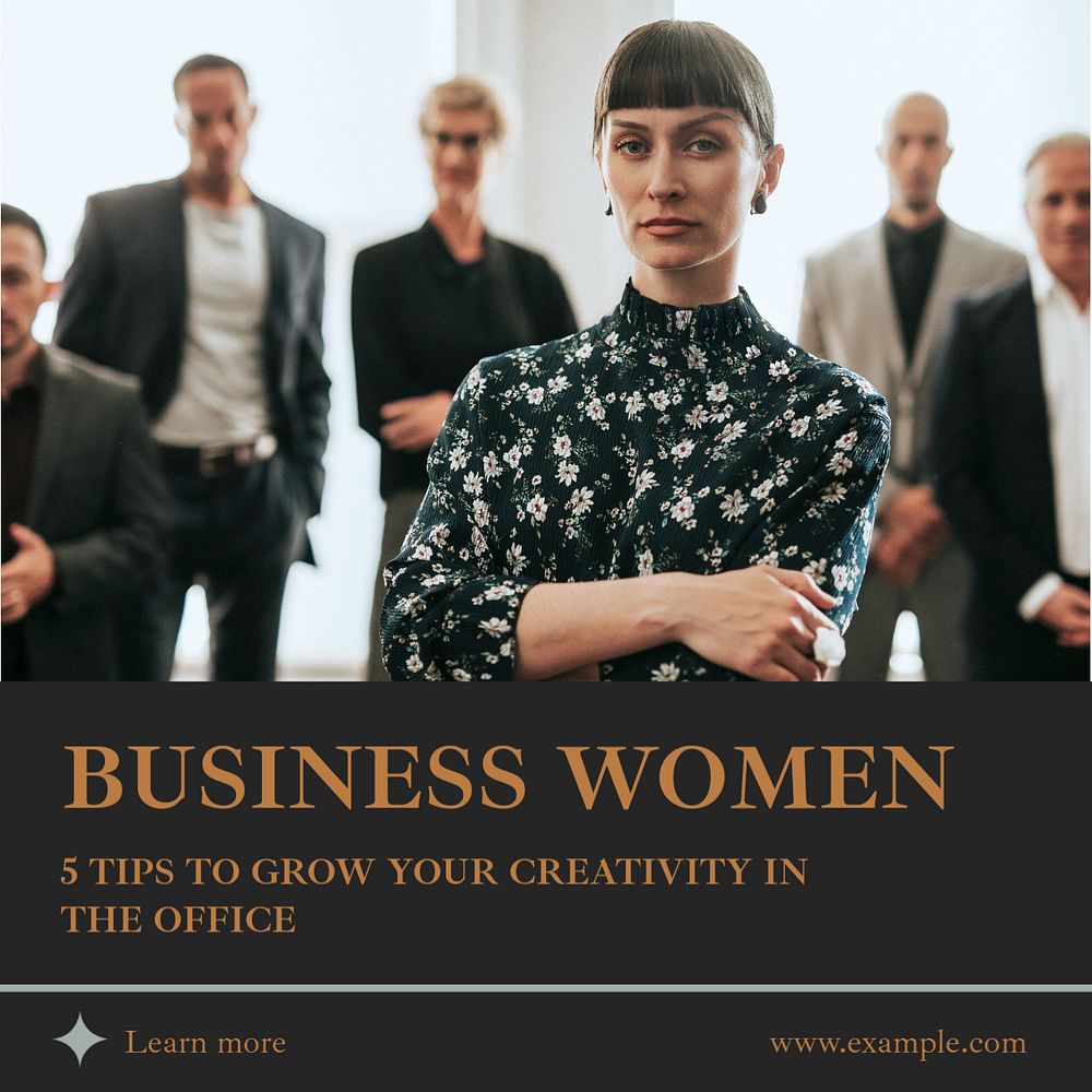 Business women  Instagram post template, editable text