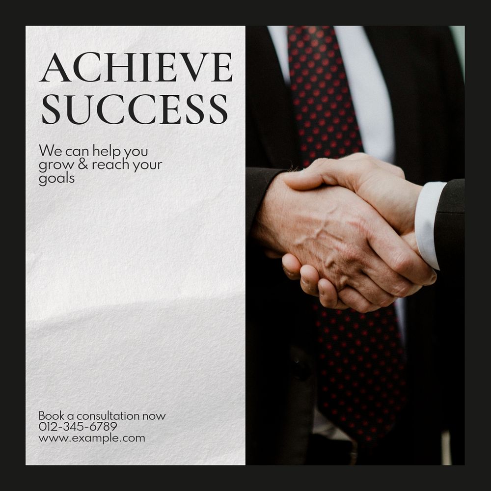 Achieve success Instagram post template, editable text