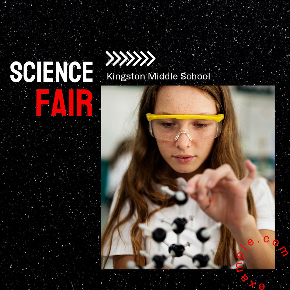 Science Fair  Instagram post template, editable text