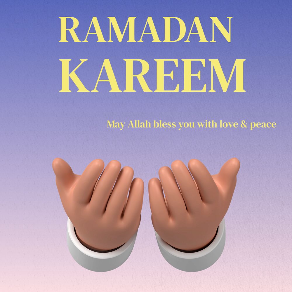 Ramadan Kareem Instagram post template, editable text