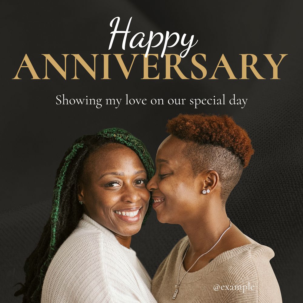 Happy anniversary  Instagram post template, editable text