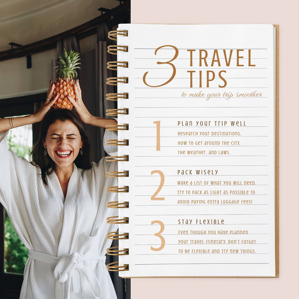 Travel tips  Instagram post template, editable text