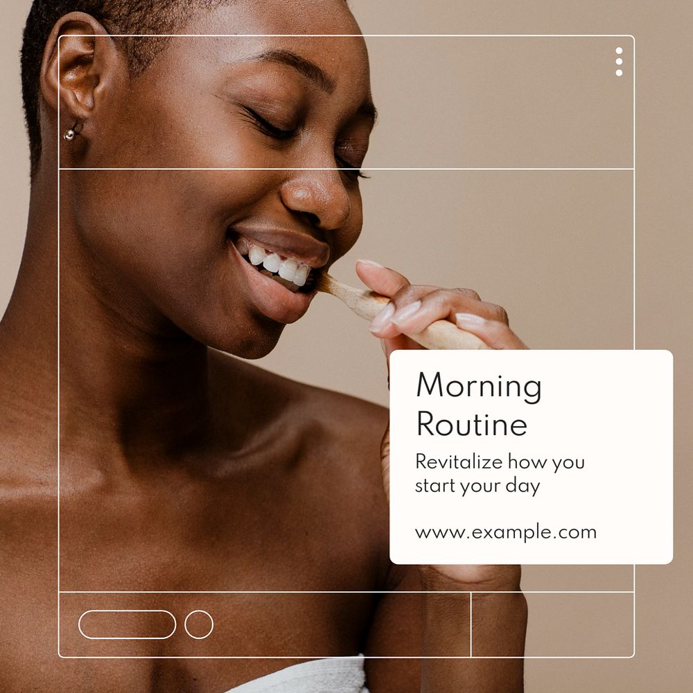 Morning routine Instagram post template, editable text