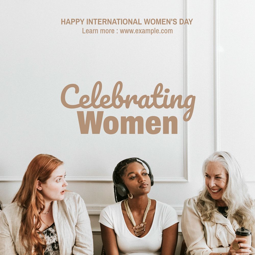 Celebrating women Instagram post template, editable text