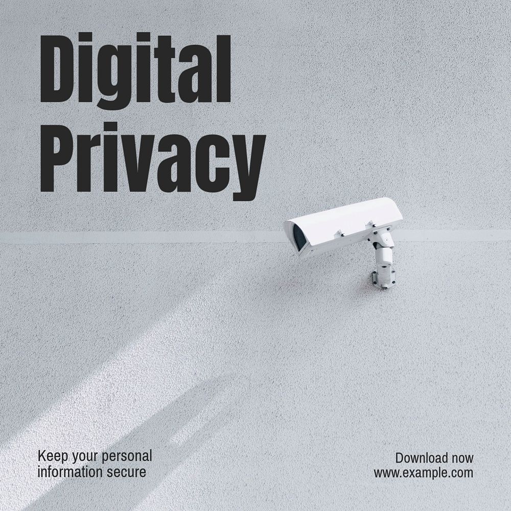 Digital privacy Instagram post template, editable text