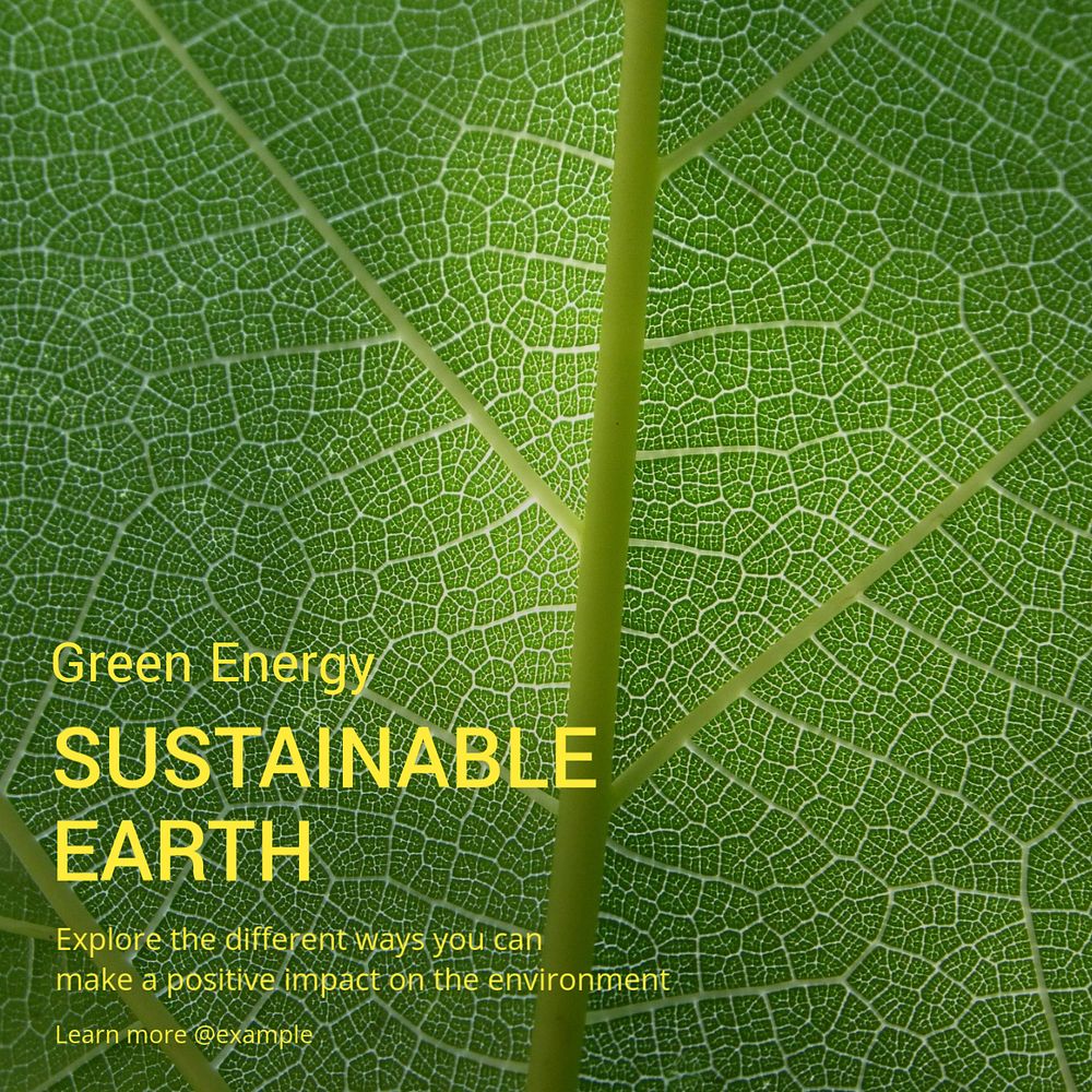 Sustainable earth Instagram post template, editable text