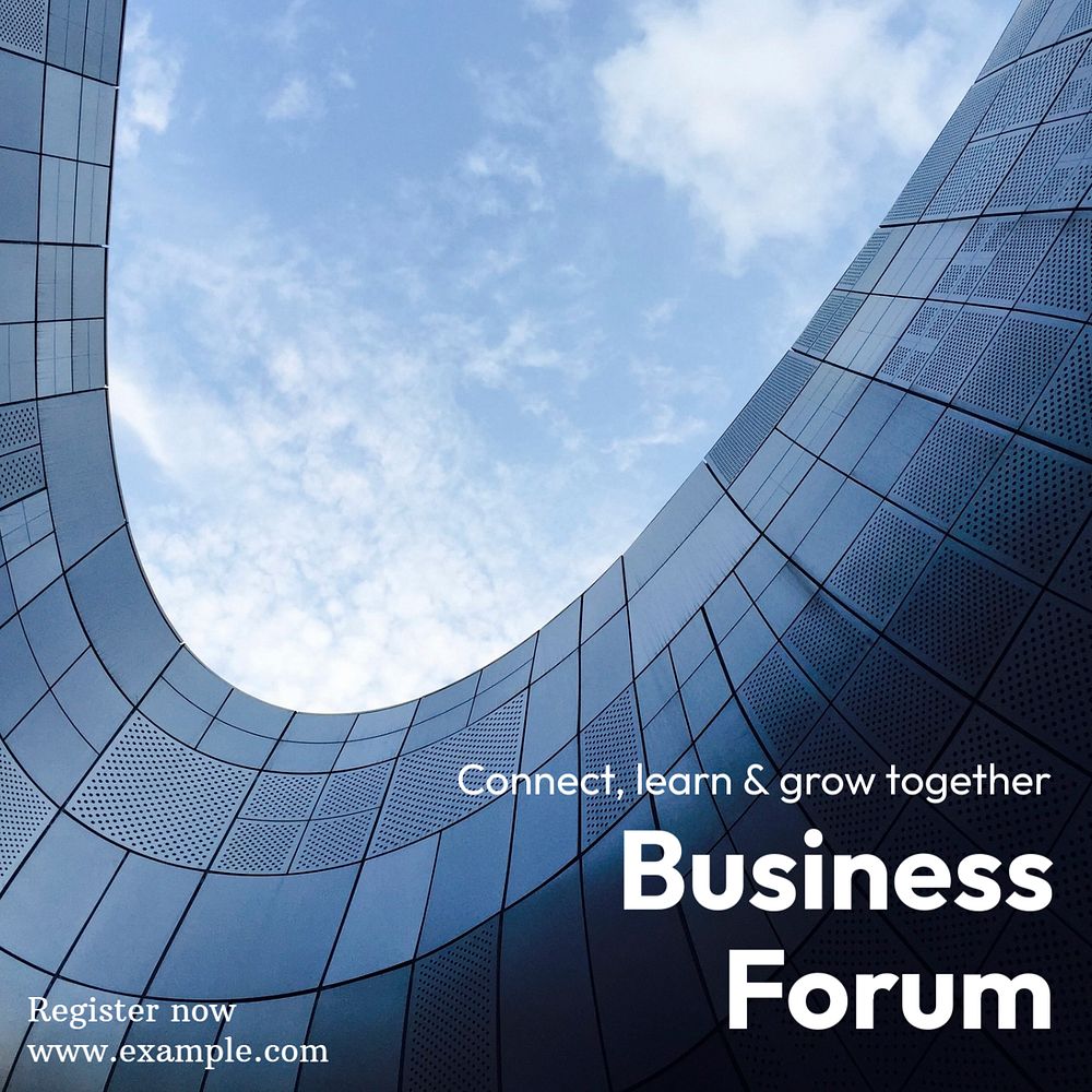 Business forum Instagram post template, editable text