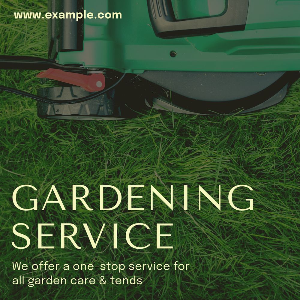 Gardening service Instagram post template, editable text