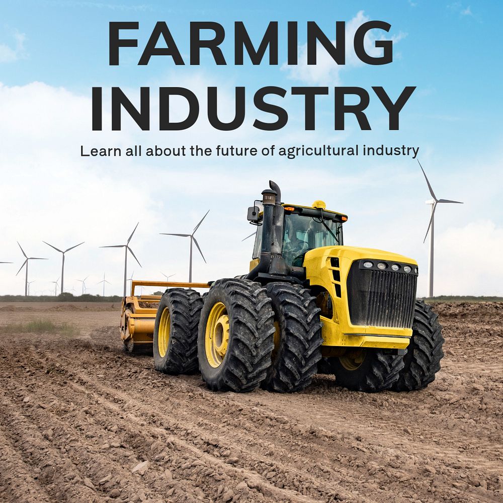 Farming industry Instagram post template, editable text