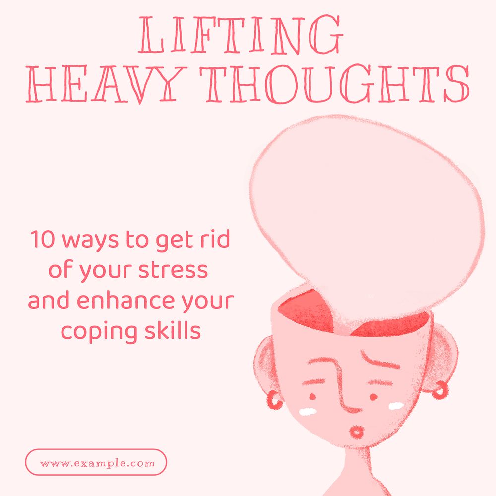 Lifting heavy thoughts Instagram post template, editable text