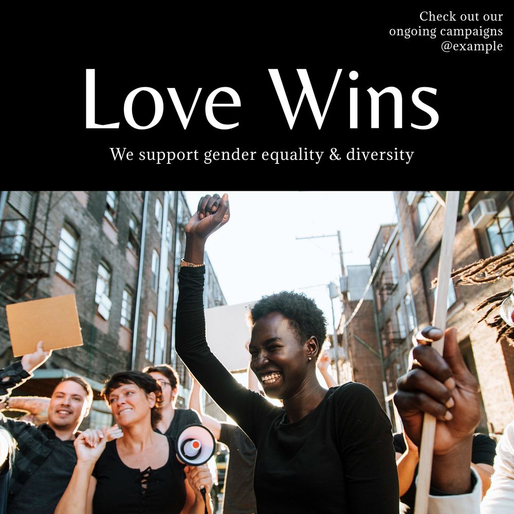 Love wins Facebook post template, editable design