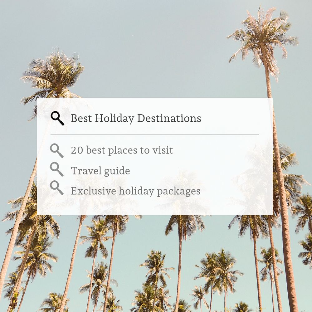 Holiday destinations Instagram post template, editable text