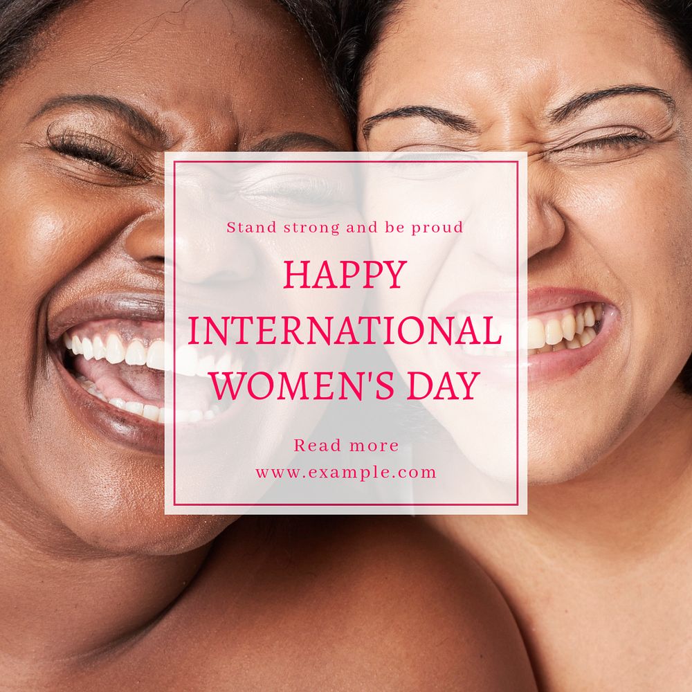 Women's day Instagram post template, editable text