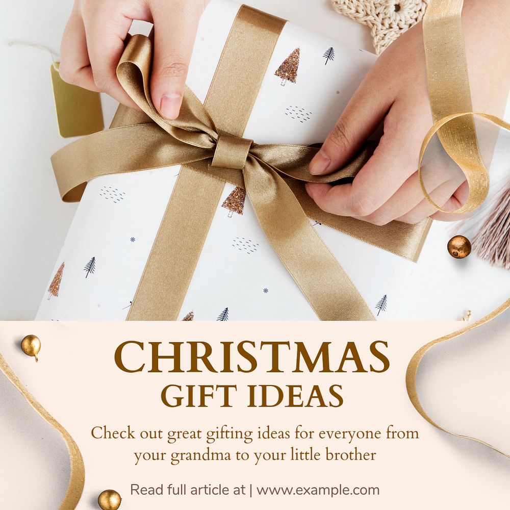 Christmas gift ideas  Instagram post template, editable text