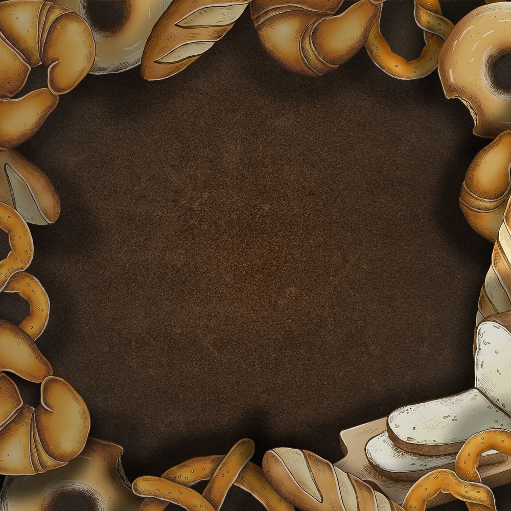 Bread frame editable brown background