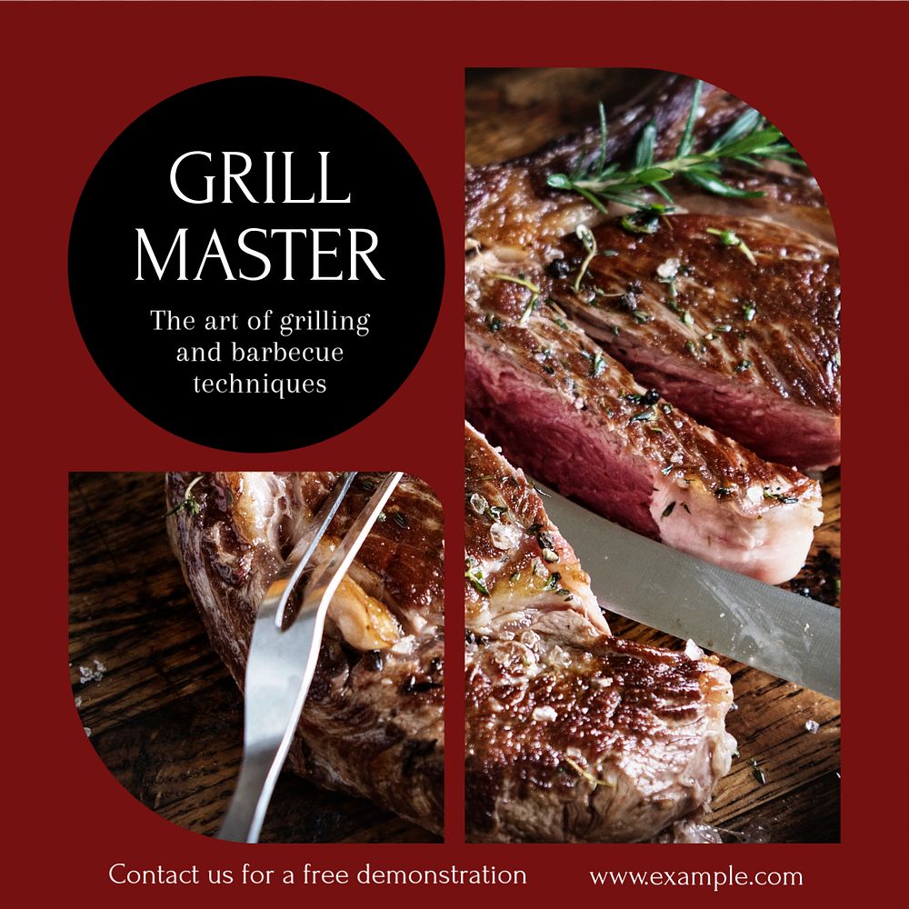 Grill Master Instagram post template, editable text