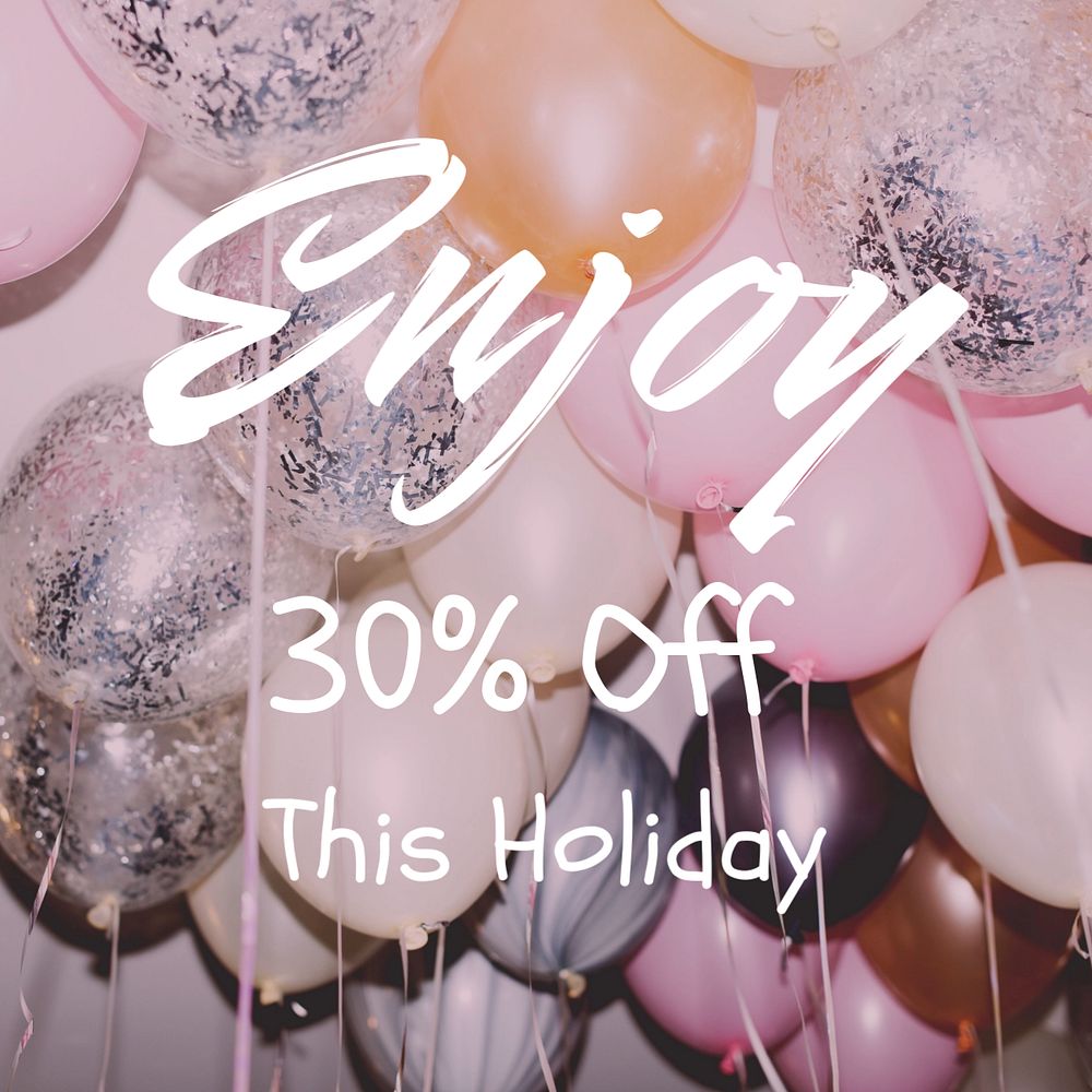 Holiday sale Instagram post template, editable text