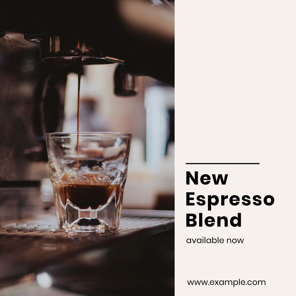 Expresso blend  Instagram post template, editable text