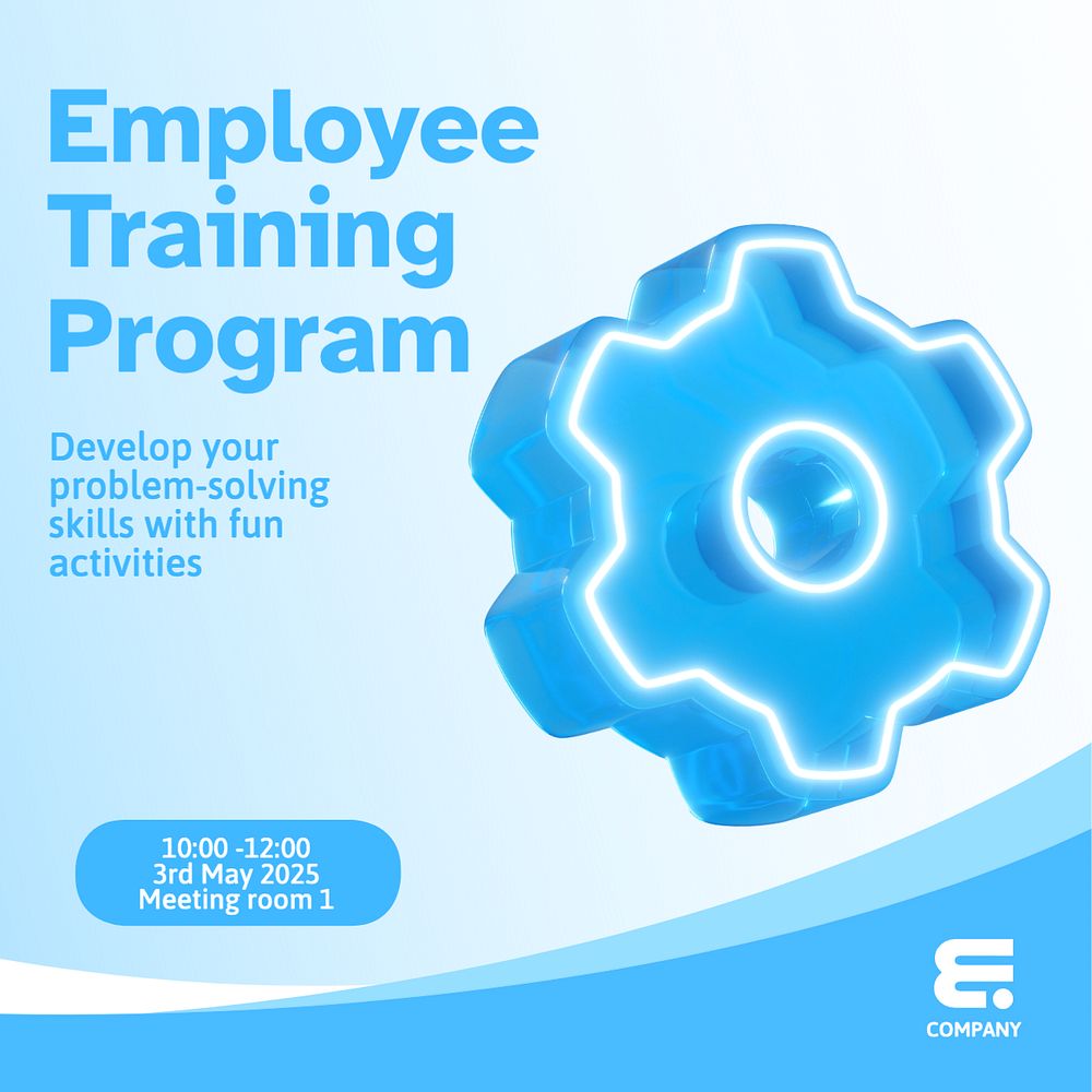 Training program Instagram post template, editable text