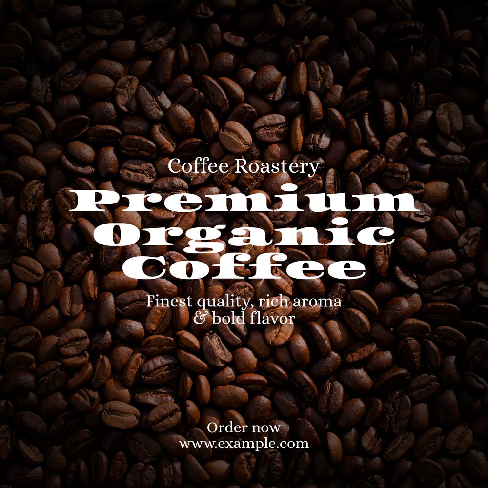 Premium organic coffee Instagram post template, editable text