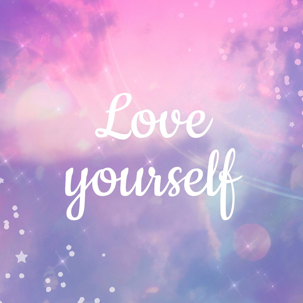 Love yourself  Instagram post template, editable text